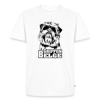 GRIFFON BELGE cool lunettes de soleil chien chien - T-shirt Premium bio Homme - blanc - Devant - Nico (187cm)