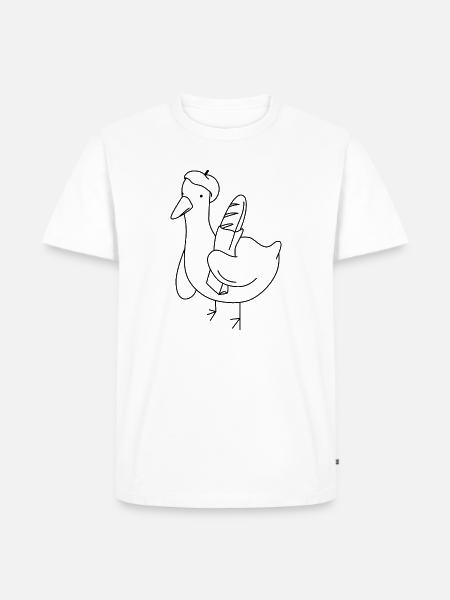Baguette Duck - Men's Premium Organic T-Shirt - white
