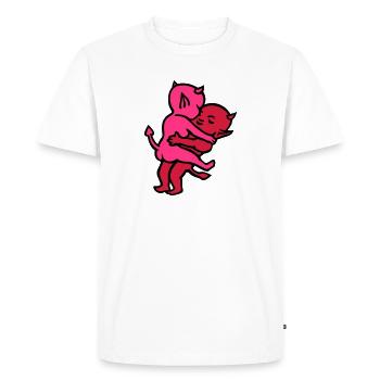 diable sexe ... de wicki_de - T-shirt Premium bio Homme - blanc - Devant - Nico (187cm)