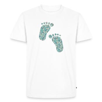 turquoise liberty footprints - Men's Premium Organic T-Shirt - white - Front - Nico (187cm)