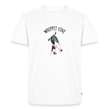 Whippet Love black and white - Men's Premium Organic T-Shirt - white - Front - Nico (187cm)