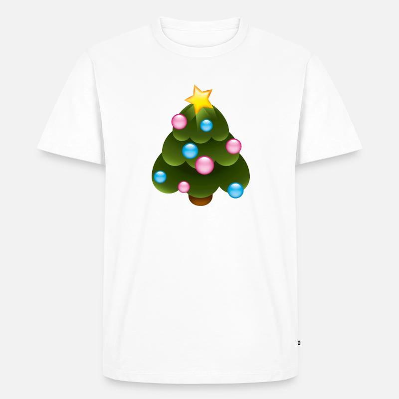 Smiley Christmas Tree - Männer Premium Bio T-Shirt - Weiß