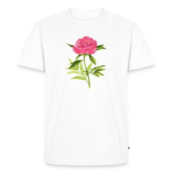 peony - Men's Premium Organic T-Shirt - white - Front - Nico (187cm)