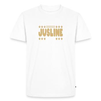 Jusline Name First Name Funny Saying Gift Idea - Men's Premium Organic T-Shirt - white - Front - Nico (187cm)