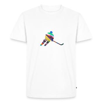 Eiskockey, hockey, Graffi, bunt - T-shirt Premium bio Homme - blanc - Devant - Nico (187cm)
