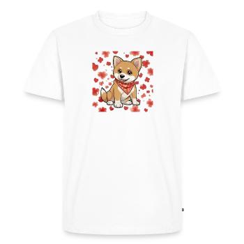 "PawPals – Shiba in style" - Men's Premium Organic T-Shirt - white - Front - Nico (187cm)