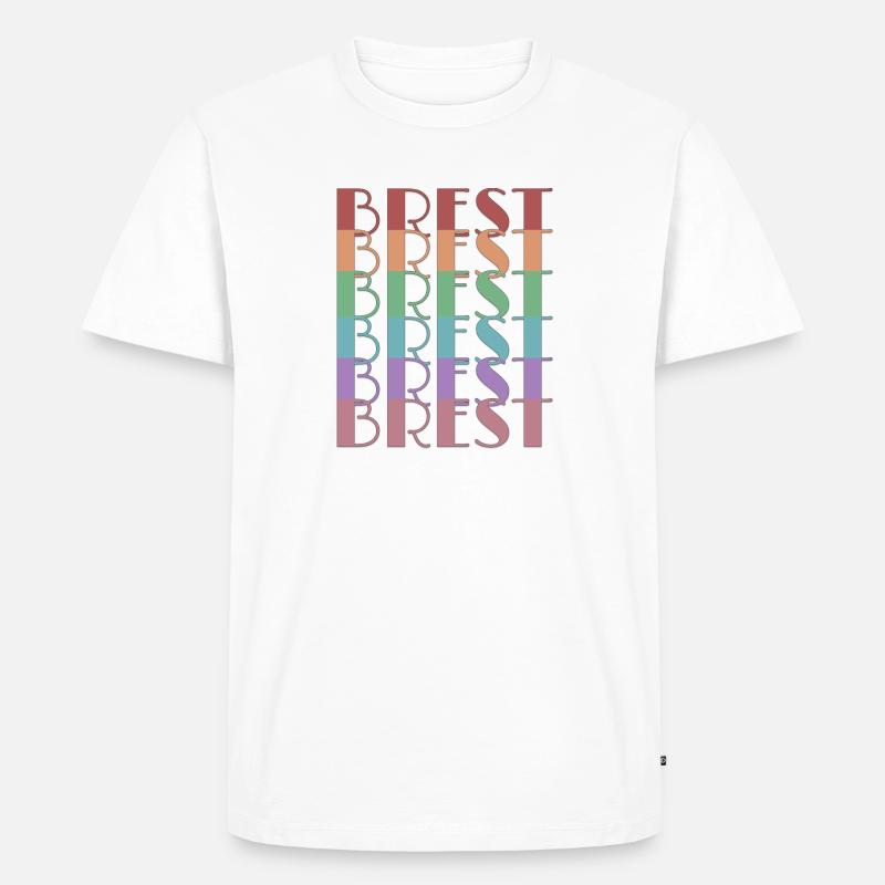 BREST - Männer Premium Bio T-Shirt - Weiß