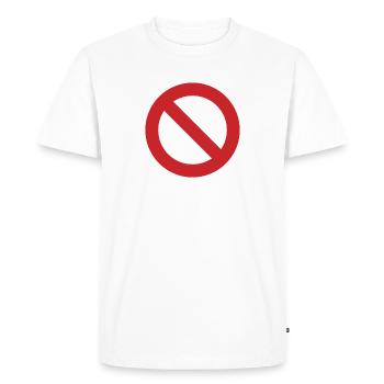 cercle rouge anti rouge n'aime pas la haine contre vide - T-shirt Premium bio Homme - blanc - Devant - Nico (187cm)