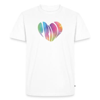 Coeur de la Pride - T-shirt Premium bio Homme - blanc - Devant - Nico (187cm)