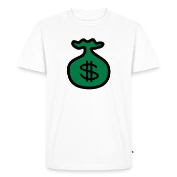 Dollar Argent Banque - T-shirt Premium bio Homme - blanc - Devant - Nico (187cm)