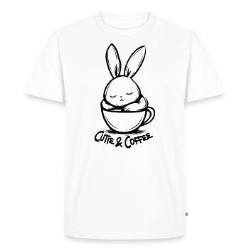 Cutie et café - T-shirt Premium bio Homme - blanc - Devant - Nico (187cm)