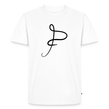 P letter - Men's Premium Organic T-Shirt - white - Front - Nico (187cm)