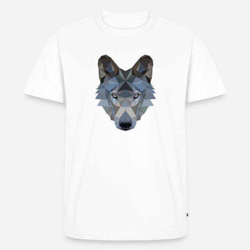 wolf - Männer Premium Bio T-Shirt - Weiß