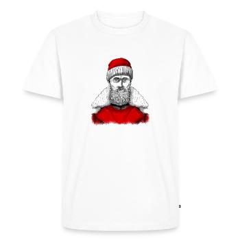 Santa Claus Hipster - Men's Premium Organic T-Shirt - white - Front - Nico (187cm)