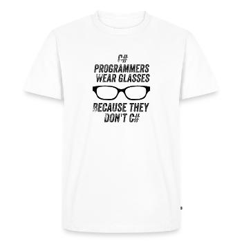 Funny #C Programmers - Men's Premium Organic T-Shirt - white - Front - Nico (187cm)