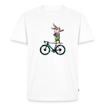 Lapin cycliste - T-shirt Premium bio Homme - blanc - Devant - Nico (187cm)
