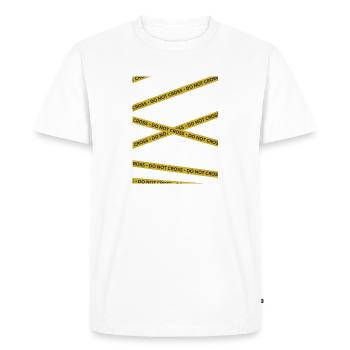 Ne pas traverser un - T-shirt Premium bio Homme - blanc - Devant - Nico (187cm)