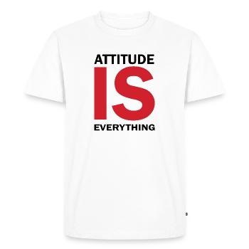 Attitude is everything - Men's Premium Organic T-Shirt - white - Front - Nico (187cm)