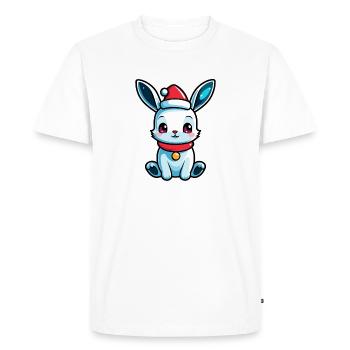 Illustration de Noël lapin - T-shirt Premium bio Homme - blanc - Devant - Nico (187cm)