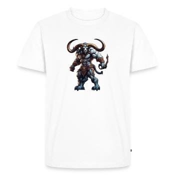 Minotaur / Greek Mythology / Creature - Men's Premium Organic T-Shirt - white - Front - Nico (187cm)