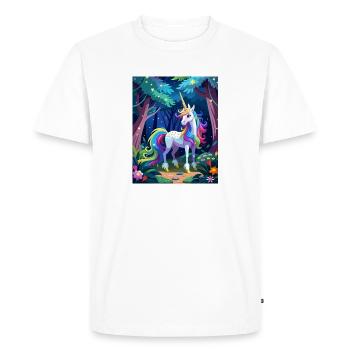 Licorne magique dans la forêt - T-shirt Premium bio Homme - blanc - Devant - Nico (187cm)