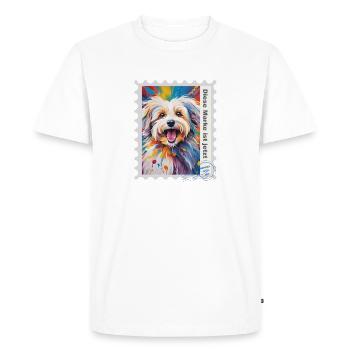 Illustration à l’aérographe « Havanais 06 » DE - T-shirt Premium bio Homme - blanc - Devant - Nico (187cm)