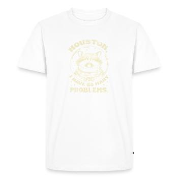 Vintage Raccoon Houston I Have So Many Problems - Men's Premium Organic T-Shirt - white - Front - Nico (187cm)