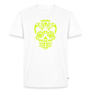 tete mort mexicaine skull dead mexique 1 - T-shirt Premium bio Homme - blanc - Devant - Nico (187cm)