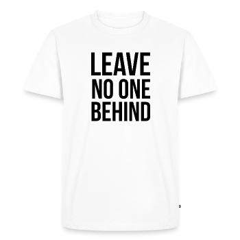 Ne laissez personne de côté en disant l'anglais - T-shirt Premium bio Homme - blanc - Devant - Nico (187cm)