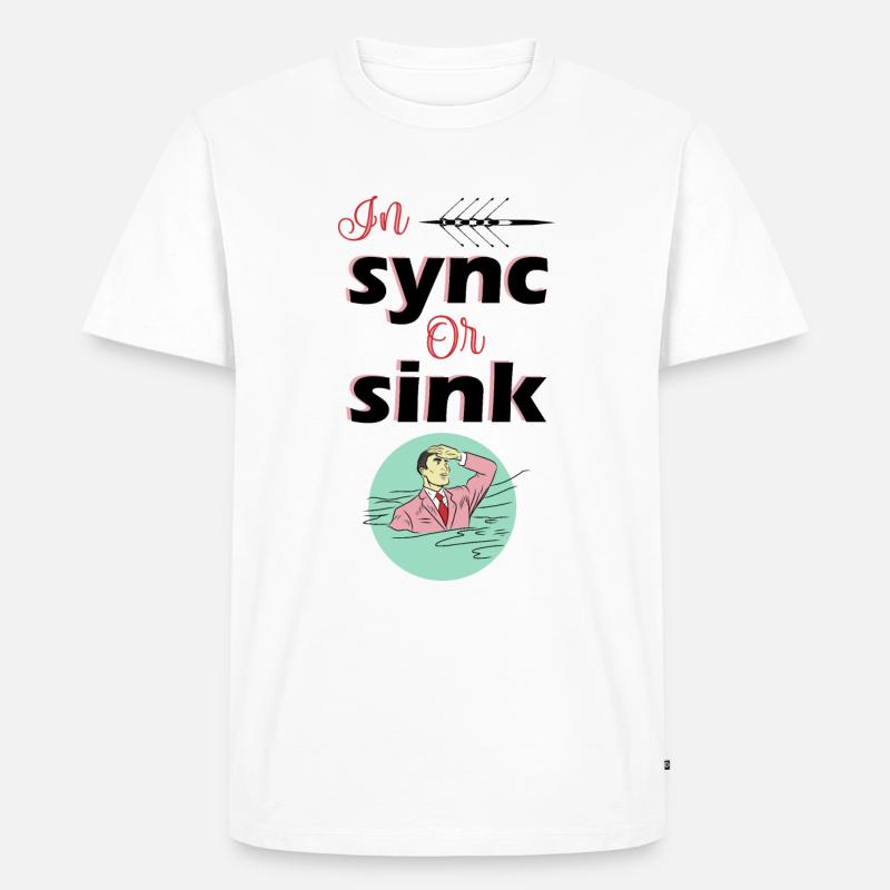 Synchronisiert oder senke - Männer Premium Bio T-Shirt - Weiß