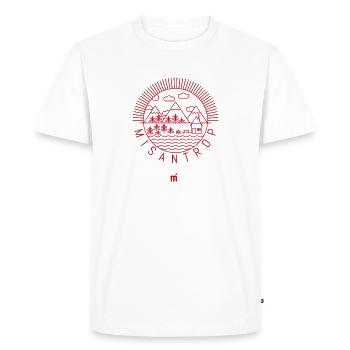 Misanthropy - Red pressure - Men's Premium Organic T-Shirt - white - Front - Nico (187cm)