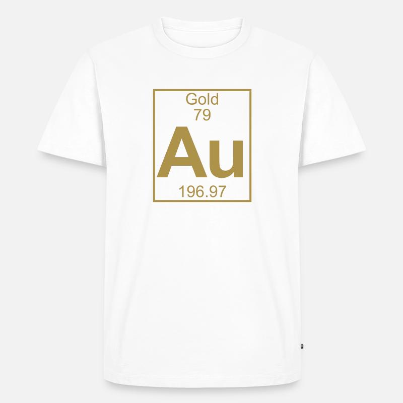 Element 079 - Au (gold) - Full - Männer Premium Bio T-Shirt - Weiß