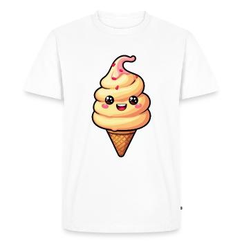 Smiling Ice Cream Creation - Men's Premium Organic T-Shirt - white - Front - Nico (187cm)