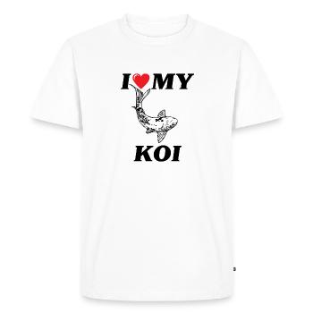 I love my Koi carp - Men's Premium Organic T-Shirt - white - Front - Nico (187cm)