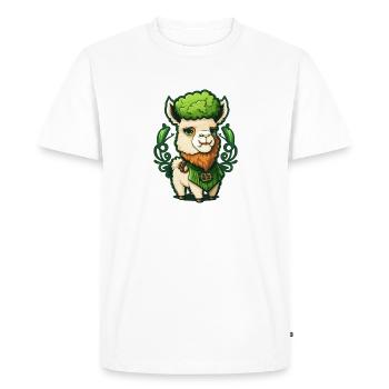 Doux Lama de la Saint-Patrick - T-shirt Premium bio Homme - blanc - Devant - Nico (187cm)