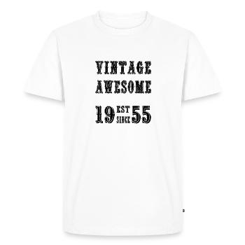 Vintage Awesome EST SINCE 1955 Birthday - Men's Premium Organic T-Shirt - white - Front - Nico (187cm)