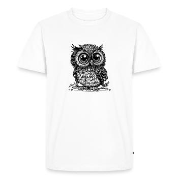 Hibou mignon - Petit Hibou - T-shirt Premium bio Homme - blanc - Devant - Nico (187cm)