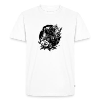 Astronaute avec des fleurs au clair de lune - T-shirt Premium bio Homme - blanc - Devant - Nico (187cm)