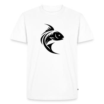 Tatouage de portrait de poisson de sport rapide - T-shirt Premium bio Homme - blanc - Devant - Nico (187cm)