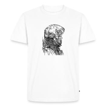 Cool vintage astronaut with open helmet - Men's Premium Organic T-Shirt - white - Front - Nico (187cm)