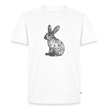 Mignon Lapin Géométrique Petites Lignes Lapin - T-shirt Premium bio Homme - blanc - Devant - Nico (187cm)