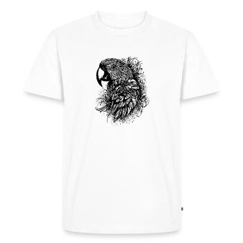 Perroquet Vintage Portrait d’oiseau Dessin - T-shirt Premium bio Homme - blanc - Devant - Nico (187cm)