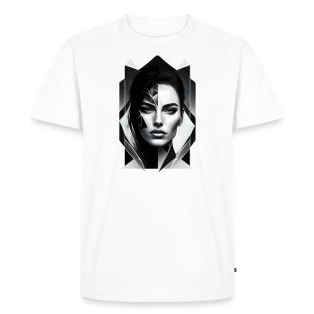 Noir et blanc 2052 - T-shirt Premium bio Homme - blanc - Devant - Nico (187cm)