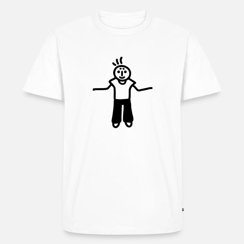 Strichmännchen egal - Männer Premium Bio T-Shirt - Weiß