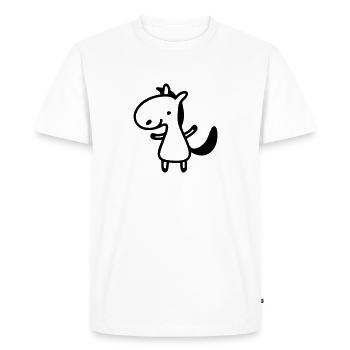 Poney - Line - T-shirt Premium bio Homme - blanc - Devant - Nico (187cm)