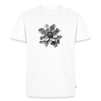 Fleur Edelweiss Abstrait - T-shirt Premium bio Homme - blanc - Devant - Nico (187cm)