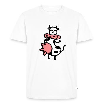 Kuh - T-shirt Premium bio Homme - blanc - Devant - Nico (187cm)