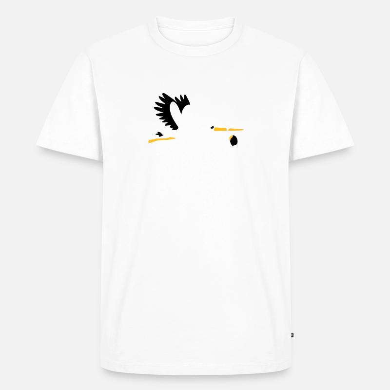 Storch - Männer Premium Bio T-Shirt - Weiß