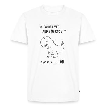 If you happy and you know it clap your OH - T-shirt Premium bio Homme - blanc - Devant - Nico (187cm)