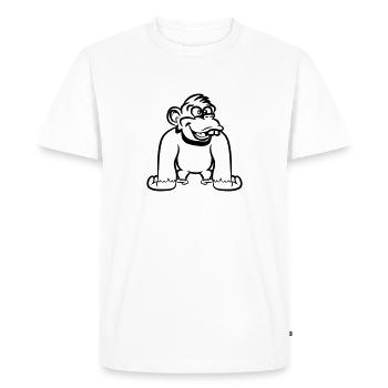 monkey funny goofy - Men's Premium Organic T-Shirt - white - Front - Nico (187cm)